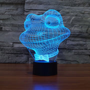 Frog Style 3D Touch Switch Control LED Light , 7 Color Discoloration Creative Visual Stereo Lamp Desk Lamp Night Light