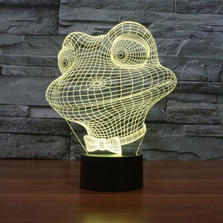 Frog Style 3D Touch Switch Control LED Light , 7 Color Discoloration Creative Visual Stereo Lamp Desk Lamp Night Light