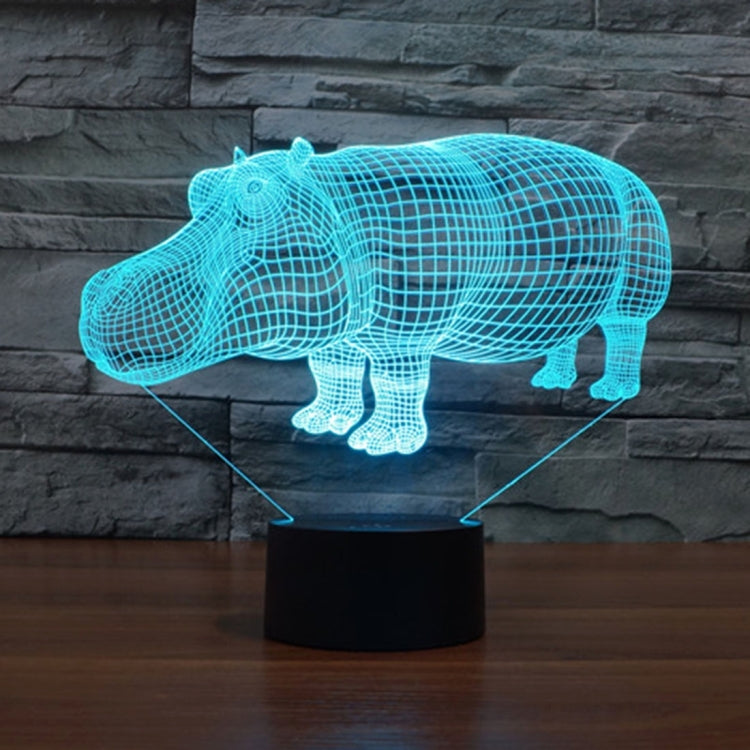 Rhino Style 3D Touch Switch Control LED Light , 7 Color Discoloration Creative Visual Stereo Lamp Desk Lamp Night Light