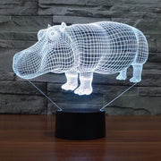 Rhino Style 3D Touch Switch Control LED Light , 7 Color Discoloration Creative Visual Stereo Lamp Desk Lamp Night Light