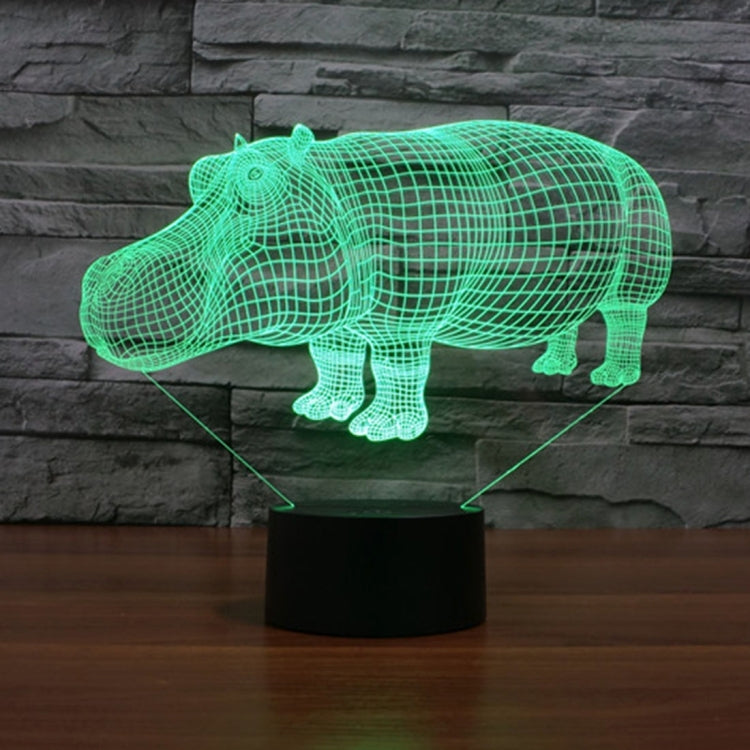 Rhino Style 3D Touch Switch Control LED Light , 7 Color Discoloration Creative Visual Stereo Lamp Desk Lamp Night Light