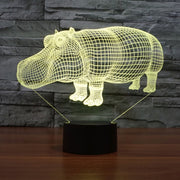 Rhino Style 3D Touch Switch Control LED Light , 7 Color Discoloration Creative Visual Stereo Lamp Desk Lamp Night Light
