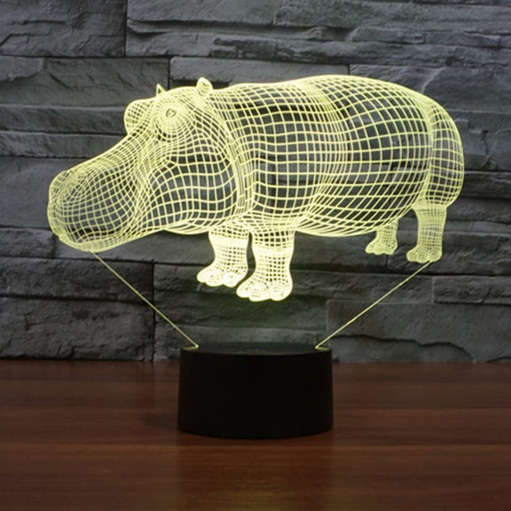 Rhino Style 3D Touch Switch Control LED Light , 7 Color Discoloration Creative Visual Stereo Lamp Desk Lamp Night Light