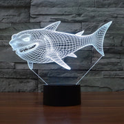 Side Face Shark Style 3D Touch Switch Control LED Light , 7 Color Discoloration Creative Visual Stereo Lamp Desk Lamp Night Light