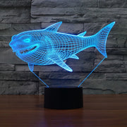 Side Face Shark Style 3D Touch Switch Control LED Light , 7 Color Discoloration Creative Visual Stereo Lamp Desk Lamp Night Light