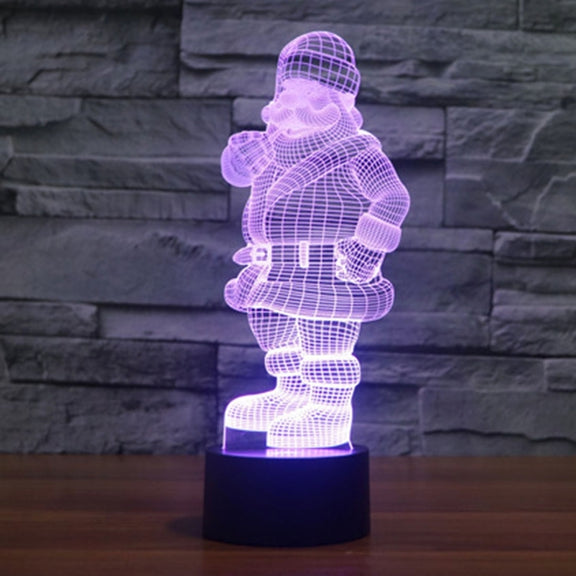 Santa Claus Style 3D Touch Switch Control LED Light , 7 Color Discoloration Creative Visual Stereo Lamp Desk Lamp Night Light