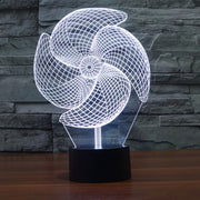 Big Pinwheel Style 3D Touch Switch Control LED Light , 7 Color Discoloration Creative Visual Stereo Lamp Desk Lamp Night Light