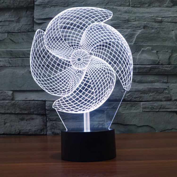 Big Pinwheel Style 3D Touch Switch Control LED Light , 7 Color Discoloration Creative Visual Stereo Lamp Desk Lamp Night Light