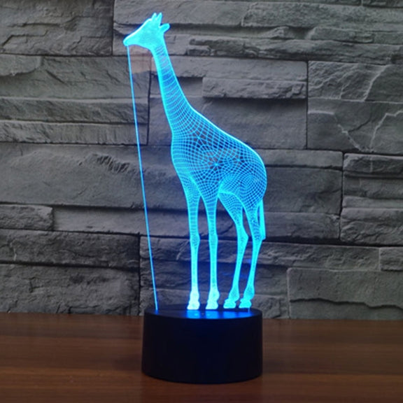 Giraffe Style 3D Touch Switch Control LED Light , 7 Color Discoloration Creative Visual Stereo Lamp Desk Lamp Night Light