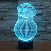 Snowman Style 3D Touch Switch Control LED Light , 7 Color Discoloration Creative Visual Stereo Lamp Desk Lamp Night Light