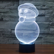 Snowman Style 3D Touch Switch Control LED Light , 7 Color Discoloration Creative Visual Stereo Lamp Desk Lamp Night Light