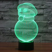 Snowman Style 3D Touch Switch Control LED Light , 7 Color Discoloration Creative Visual Stereo Lamp Desk Lamp Night Light