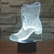 Boots Style 3D Touch Switch Control LED Light , 7 Color Discoloration Creative Visual Stereo Lamp Desk Lamp Night Light