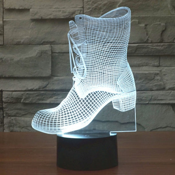 Boots Style 3D Touch Switch Control LED Light , 7 Color Discoloration Creative Visual Stereo Lamp Desk Lamp Night Light