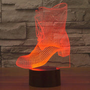 Boots Style 3D Touch Switch Control LED Light , 7 Color Discoloration Creative Visual Stereo Lamp Desk Lamp Night Light