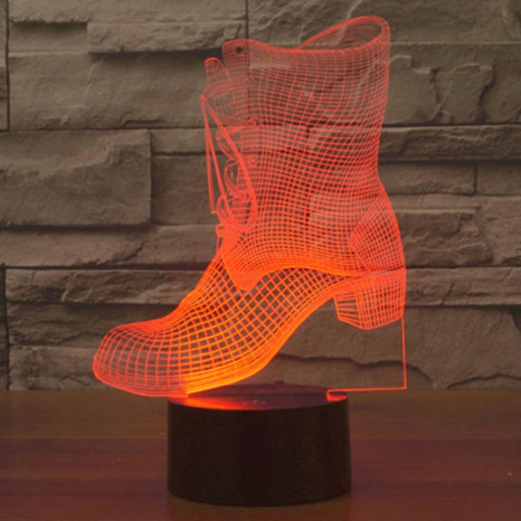 Boots Style 3D Touch Switch Control LED Light , 7 Color Discoloration Creative Visual Stereo Lamp Desk Lamp Night Light