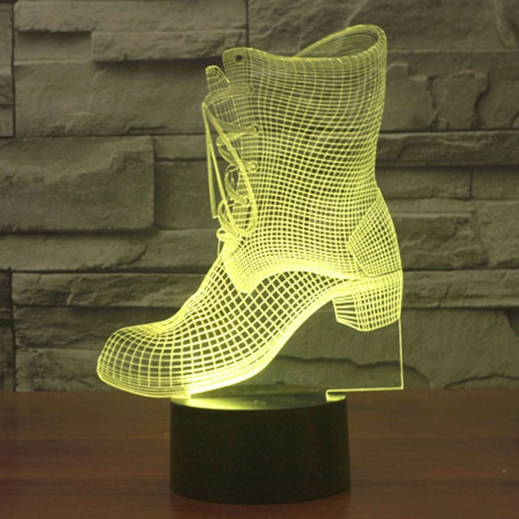 Boots Style 3D Touch Switch Control LED Light , 7 Color Discoloration Creative Visual Stereo Lamp Desk Lamp Night Light