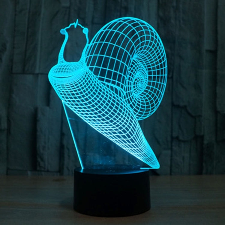 Snail Style 3D Touch Switch Control LED Light , 7 Color Discoloration Creative Visual Stereo Lamp Desk Lamp Night Light