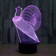 Snail Style 3D Touch Switch Control LED Light , 7 Color Discoloration Creative Visual Stereo Lamp Desk Lamp Night Light