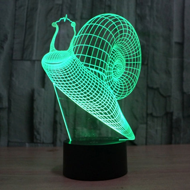 Snail Style 3D Touch Switch Control LED Light , 7 Color Discoloration Creative Visual Stereo Lamp Desk Lamp Night Light
