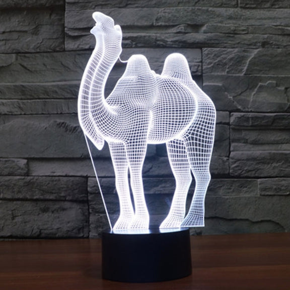 Camel Style 3D Touch Switch Control LED Light , 7 Color Discoloration Creative Visual Stereo Lamp Desk Lamp Night Light