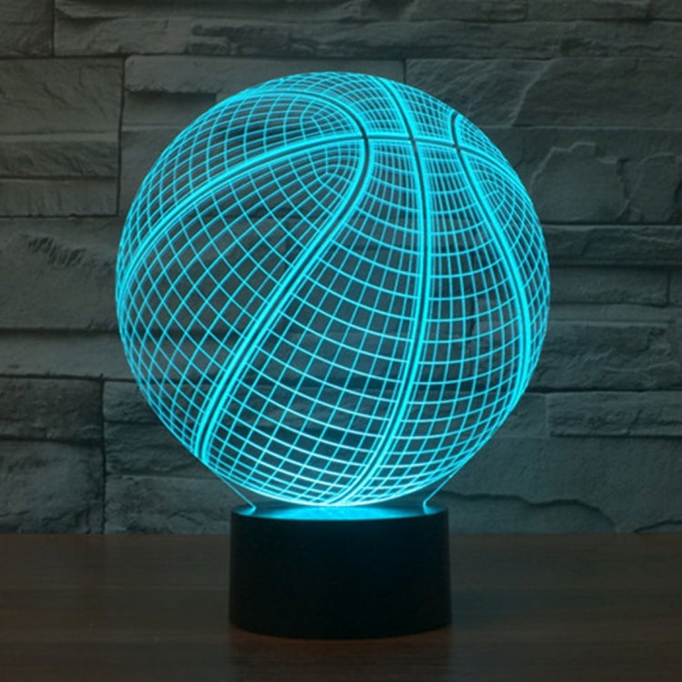 Basketball Style 3D Touch Switch Control LED Light , 7 Color Discoloration Creative Visual Stereo Lamp Desk Lamp Night Light