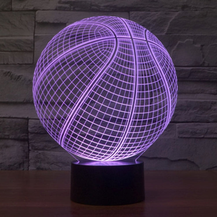 Basketball Style 3D Touch Switch Control LED Light , 7 Color Discoloration Creative Visual Stereo Lamp Desk Lamp Night Light