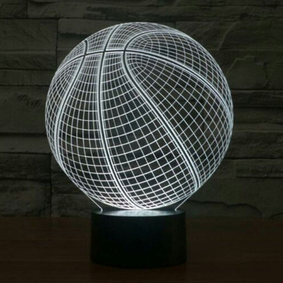 Basketball Style 3D Touch Switch Control LED Light , 7 Color Discoloration Creative Visual Stereo Lamp Desk Lamp Night Light