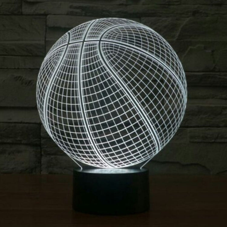 Basketball Style 3D Touch Switch Control LED Light , 7 Color Discoloration Creative Visual Stereo Lamp Desk Lamp Night Light