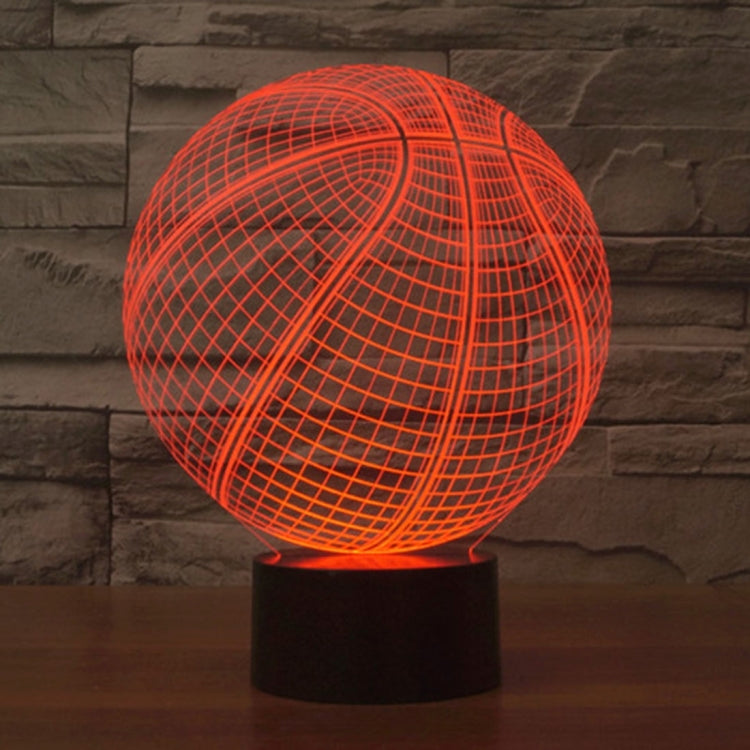 Basketball Style 3D Touch Switch Control LED Light , 7 Color Discoloration Creative Visual Stereo Lamp Desk Lamp Night Light