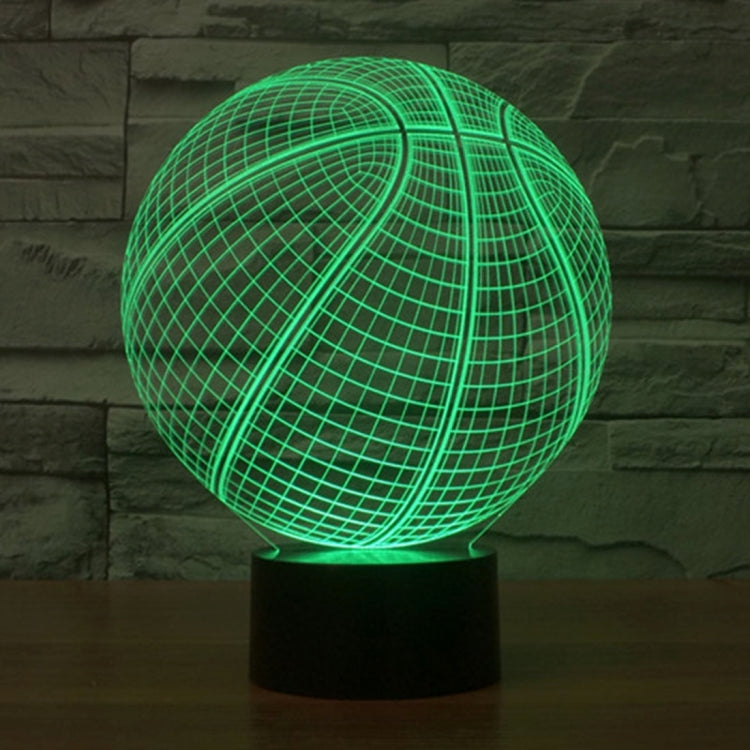 Basketball Style 3D Touch Switch Control LED Light , 7 Color Discoloration Creative Visual Stereo Lamp Desk Lamp Night Light