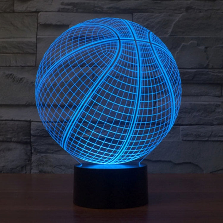 Basketball Style 3D Touch Switch Control LED Light , 7 Color Discoloration Creative Visual Stereo Lamp Desk Lamp Night Light