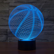 Basketball Style 3D Touch Switch Control LED Light , 7 Color Discoloration Creative Visual Stereo Lamp Desk Lamp Night Light