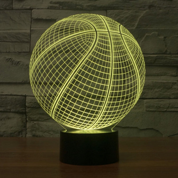 Basketball Style 3D Touch Switch Control LED Light , 7 Color Discoloration Creative Visual Stereo Lamp Desk Lamp Night Light