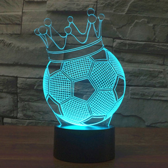 Football Crown Style 3D Touch Switch Control LED Light , 7 Color Discoloration Creative Visual Stereo Lamp Desk Lamp Night Light