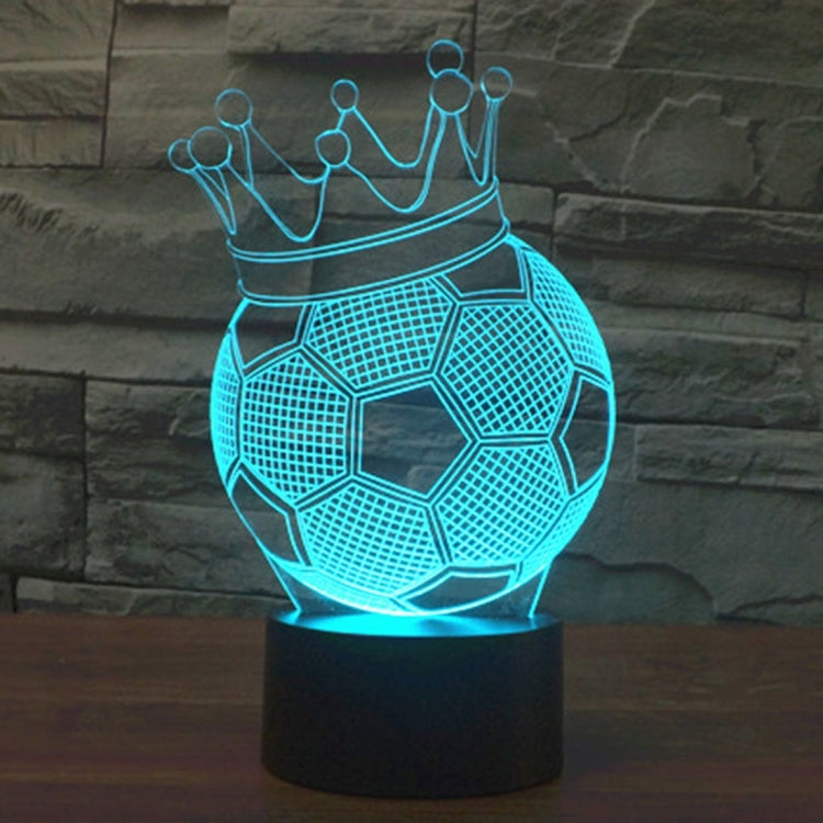 Football Crown Style 3D Touch Switch Control LED Light , 7 Color Discoloration Creative Visual Stereo Lamp Desk Lamp Night Light