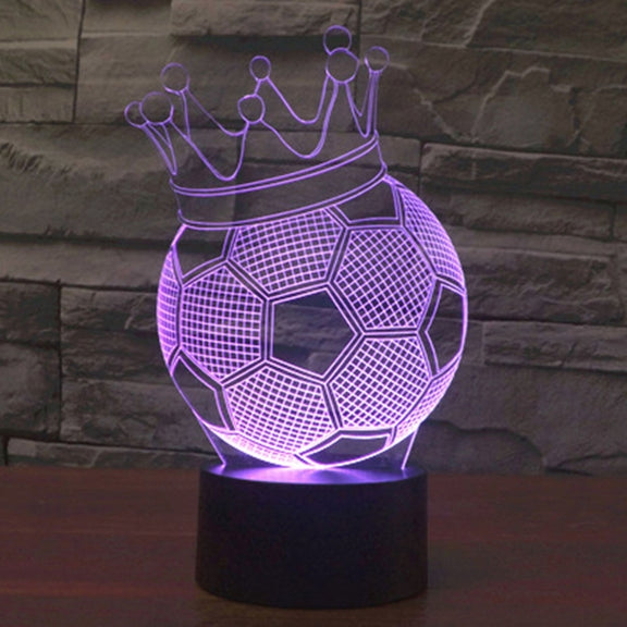 Football Crown Style 3D Touch Switch Control LED Light , 7 Color Discoloration Creative Visual Stereo Lamp Desk Lamp Night Light