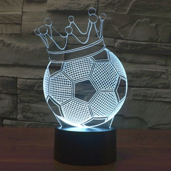 Football Crown Style 3D Touch Switch Control LED Light , 7 Color Discoloration Creative Visual Stereo Lamp Desk Lamp Night Light