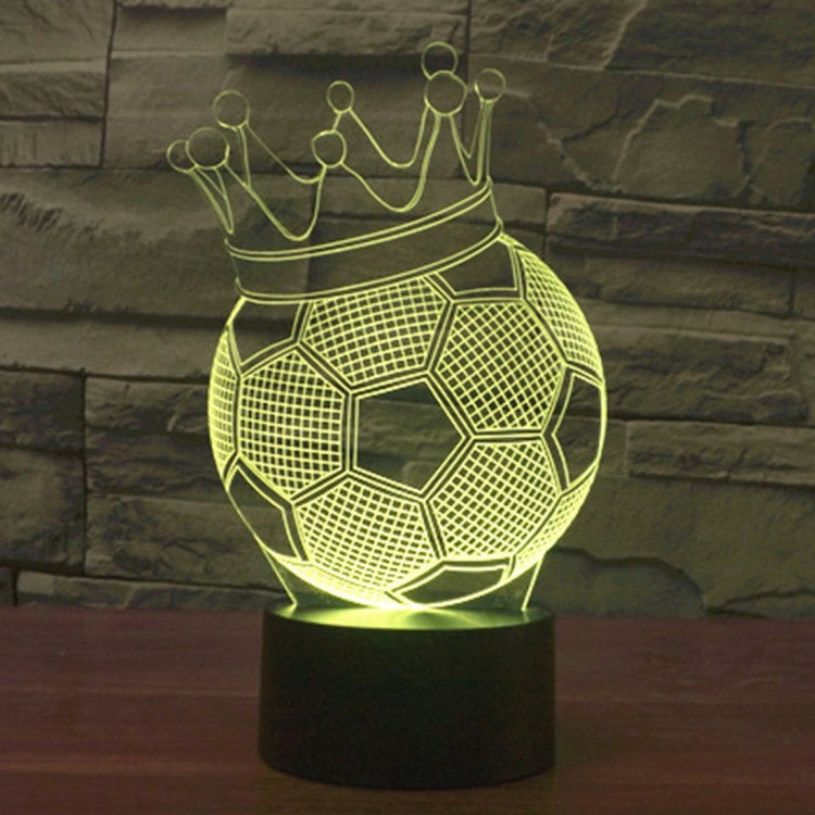 Football Crown Style 3D Touch Switch Control LED Light , 7 Color Discoloration Creative Visual Stereo Lamp Desk Lamp Night Light