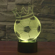 Football Crown Style 3D Touch Switch Control LED Light , 7 Color Discoloration Creative Visual Stereo Lamp Desk Lamp Night Light