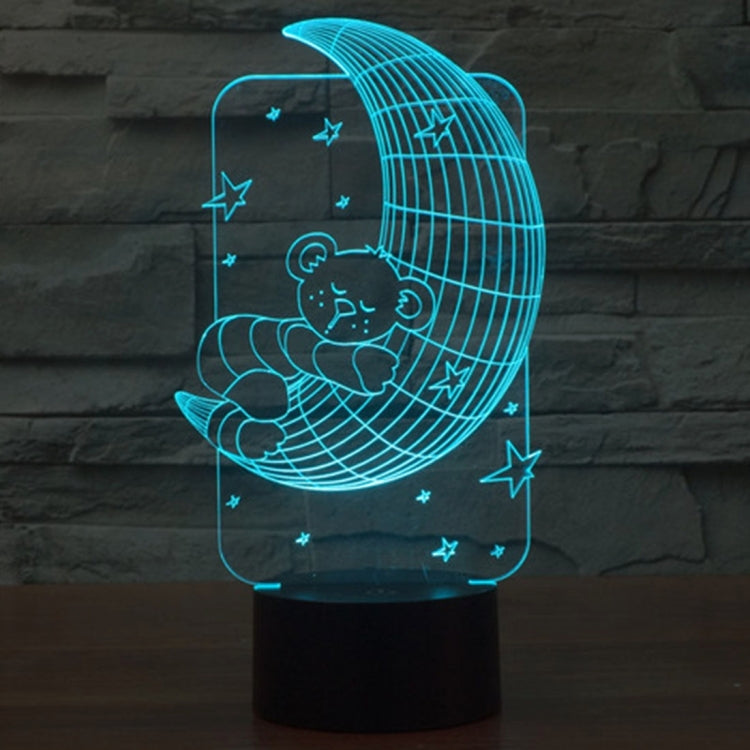 Moon Bears Style 3D Touch Switch Control LED Light , 7 Color Discoloration Creative Visual Stereo Lamp Desk Lamp Night Light