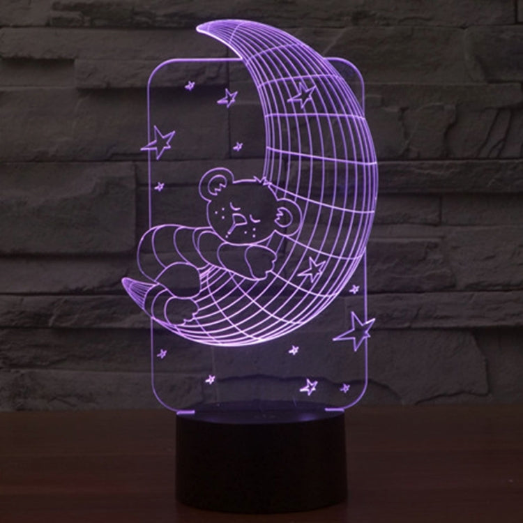 Moon Bears Style 3D Touch Switch Control LED Light , 7 Color Discoloration Creative Visual Stereo Lamp Desk Lamp Night Light