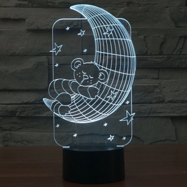 Moon Bears Style 3D Touch Switch Control LED Light , 7 Color Discoloration Creative Visual Stereo Lamp Desk Lamp Night Light