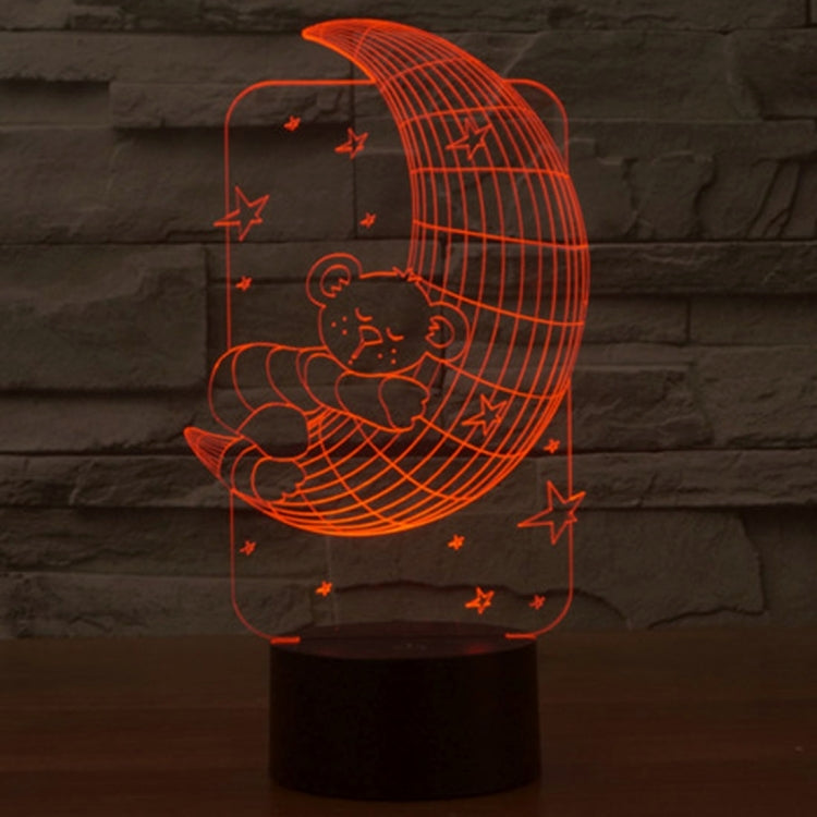 Moon Bears Style 3D Touch Switch Control LED Light , 7 Color Discoloration Creative Visual Stereo Lamp Desk Lamp Night Light