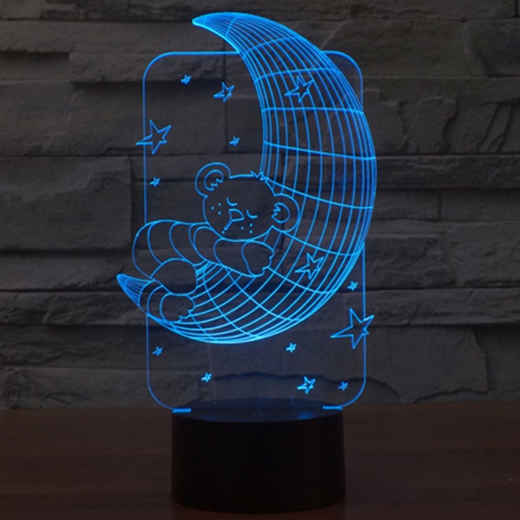 Moon Bears Style 3D Touch Switch Control LED Light , 7 Color Discoloration Creative Visual Stereo Lamp Desk Lamp Night Light