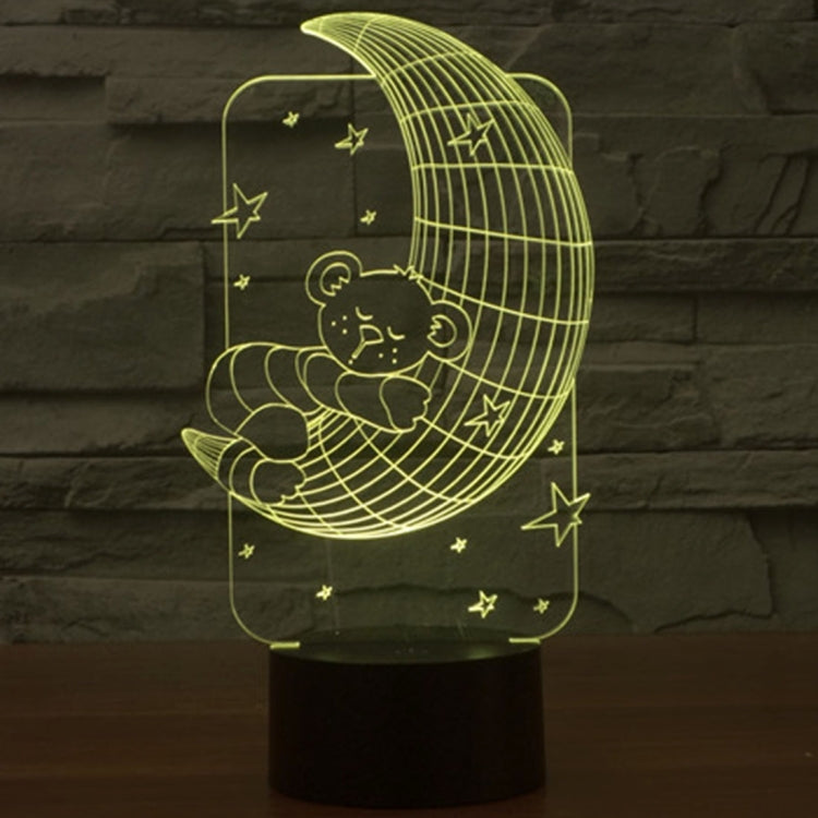 Moon Bears Style 3D Touch Switch Control LED Light , 7 Color Discoloration Creative Visual Stereo Lamp Desk Lamp Night Light