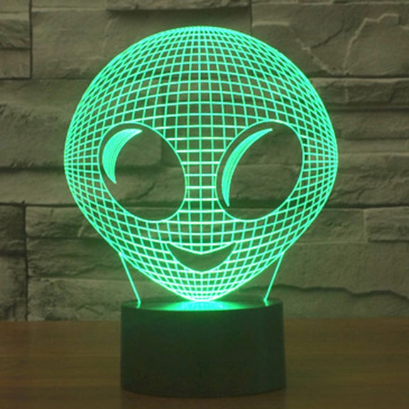 Alien Style 3D Touch Switch Control LED Light , 7 Color Discoloration Creative Visual Stereo Lamp Desk Lamp Night Light