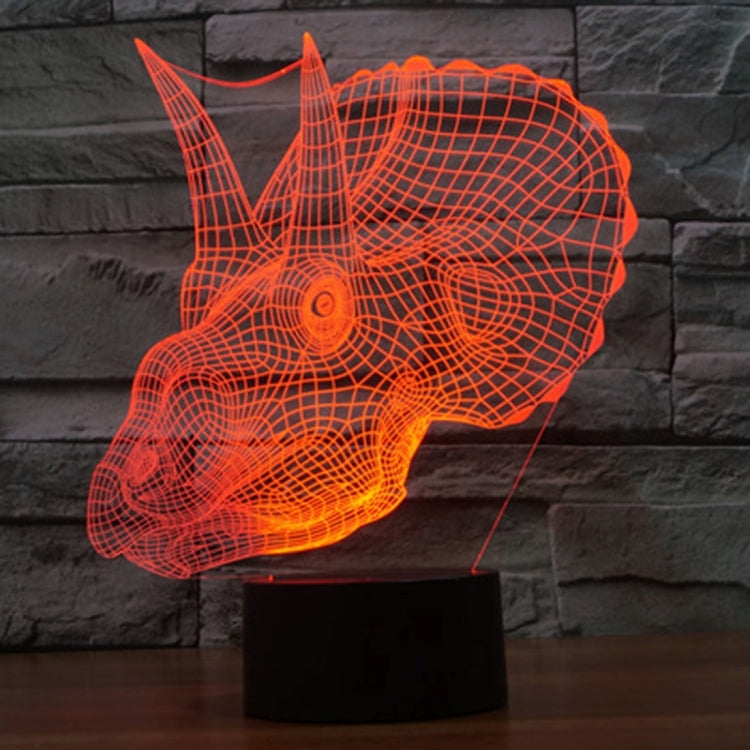 Dinosaur Style 3D Touch Switch Control LED Light , 7 Color Discoloration Creative Visual Stereo Lamp Desk Lamp Night Light
