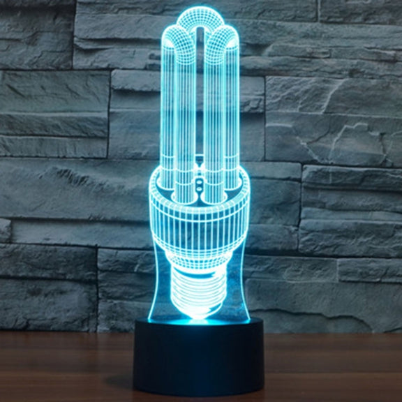 Energy-saving Lamp Style 3D Touch Switch Control LED Light , 7 Color Discoloration Creative Visual Stereo Lamp Desk Lamp Night Light