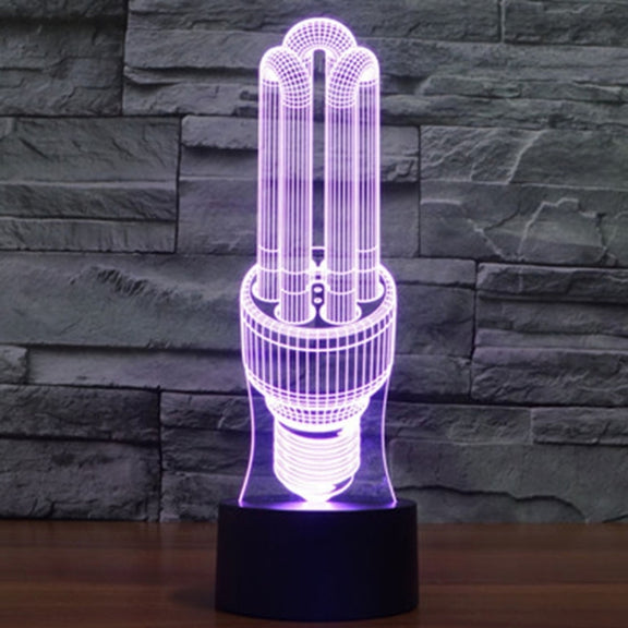 Energy-saving Lamp Style 3D Touch Switch Control LED Light , 7 Color Discoloration Creative Visual Stereo Lamp Desk Lamp Night Light